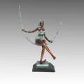 Danse Statue Swing Girl Bronze Sculpture, Milo TPE-524 (B)